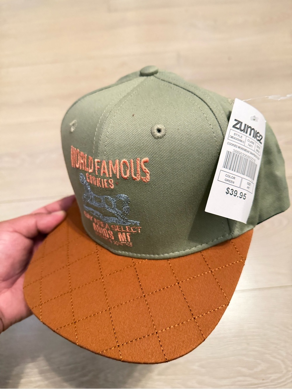Zumiez Green & Brown 'World Famous' Snapback Hat